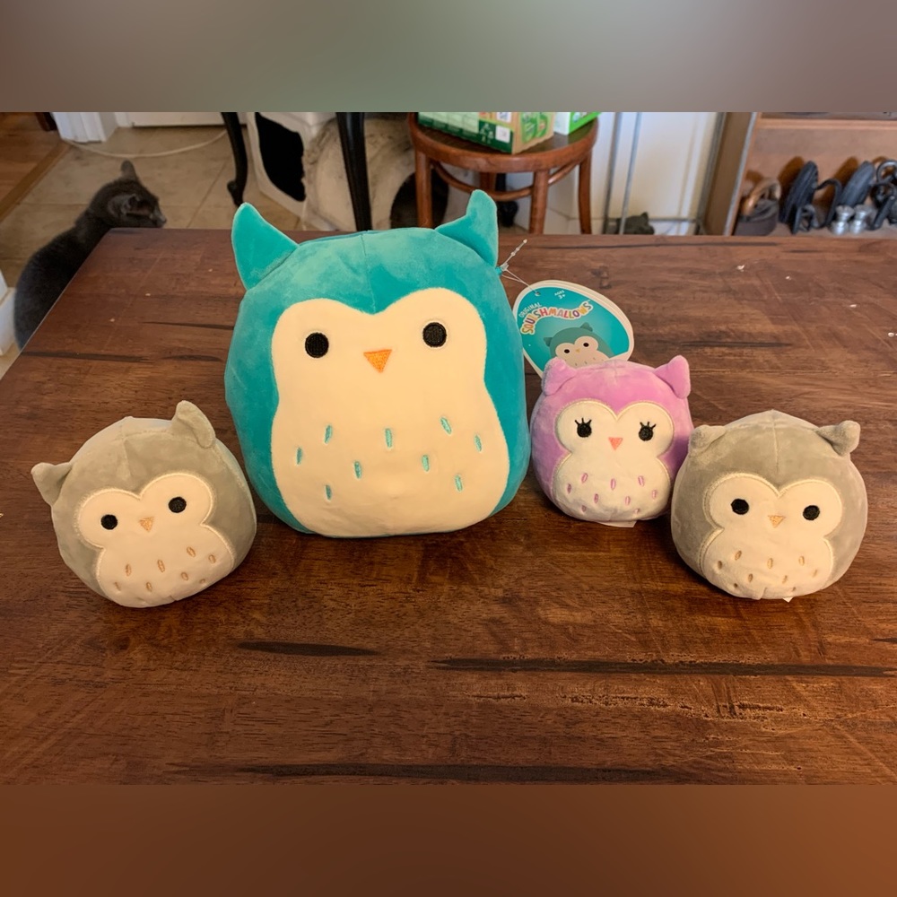 NWT Lot of 4 Squishmallow Owls